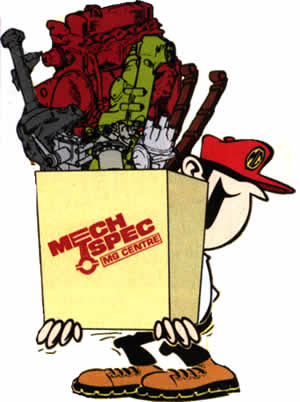 Original Mechspec MG Centre illustrated archive artwork